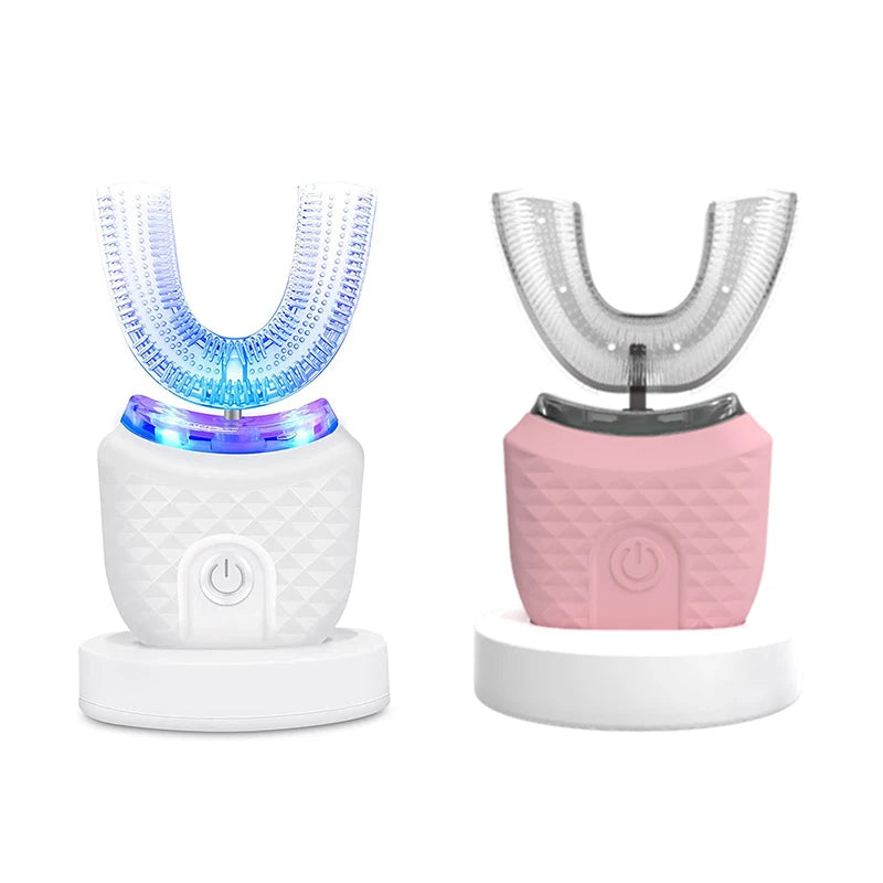 Wireless Charging U-Shaped Adult Electric Toothbrush Ultrasonic Toothbrush with Silicone Waterproof Vibration Sonic Toothbrush