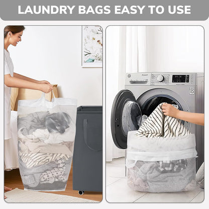 Laundry Basket with Wheels, 75L Laundry Hamper, Dorm Room Essentials with Removable Wash Bag for Laundry Room, Rolling Laundry Basket with Handles, Grey