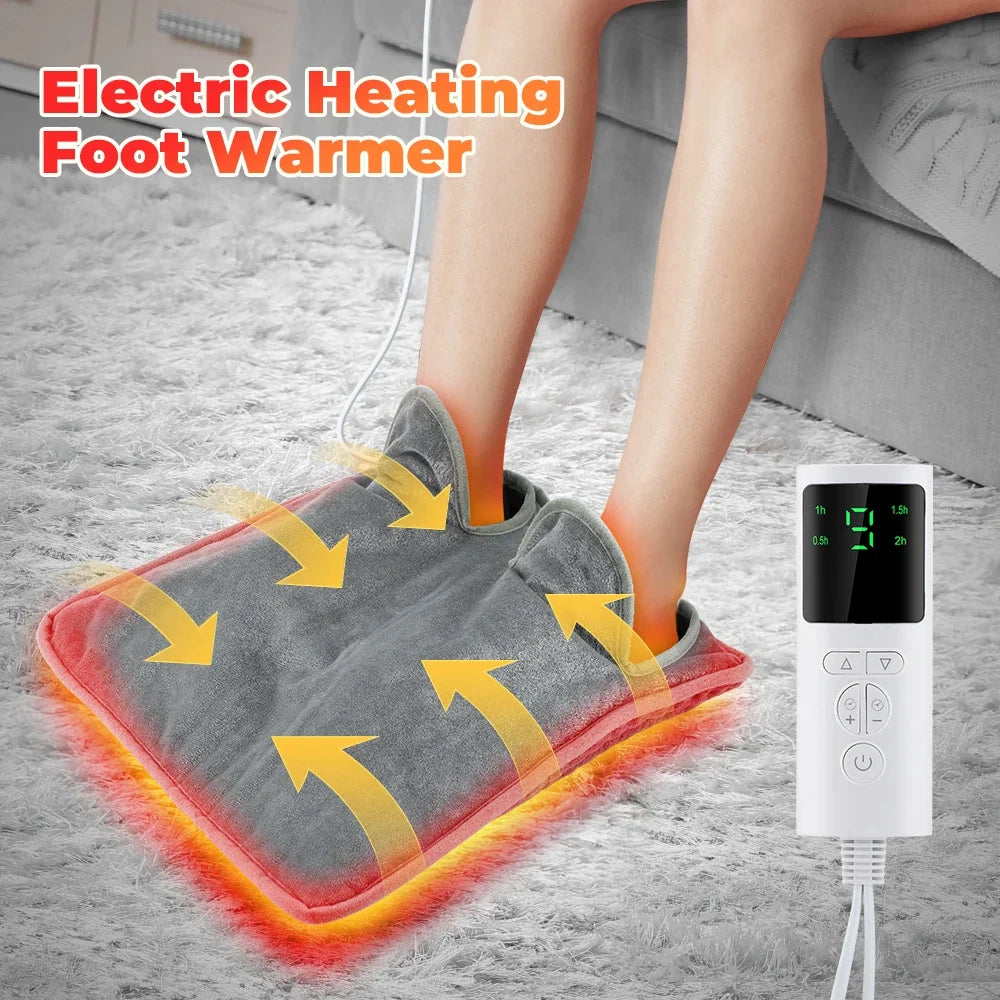 Electric Heating Foot Pad Washable Feet Warmer Household Soft Plush Thermal Heating Blanket Foot Warming Mat Home Office Bedroom