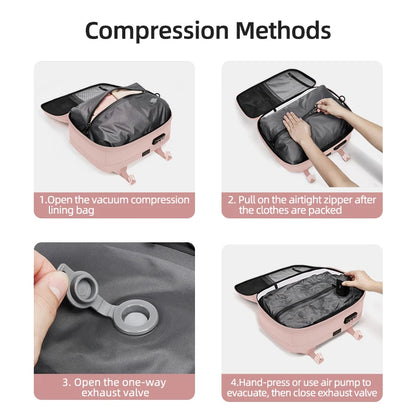 Travel Women Backpack 16 Inch Vacuum Compression Laptop Backpack USB Charging School Backpack Extended Hiking Business Backpack